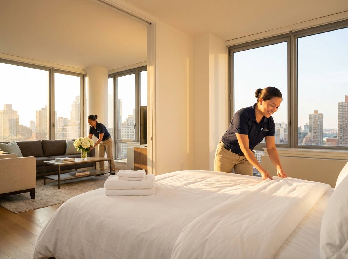 Notre équipe préparant un appartement